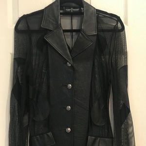 Italian Leather and sheer jacket